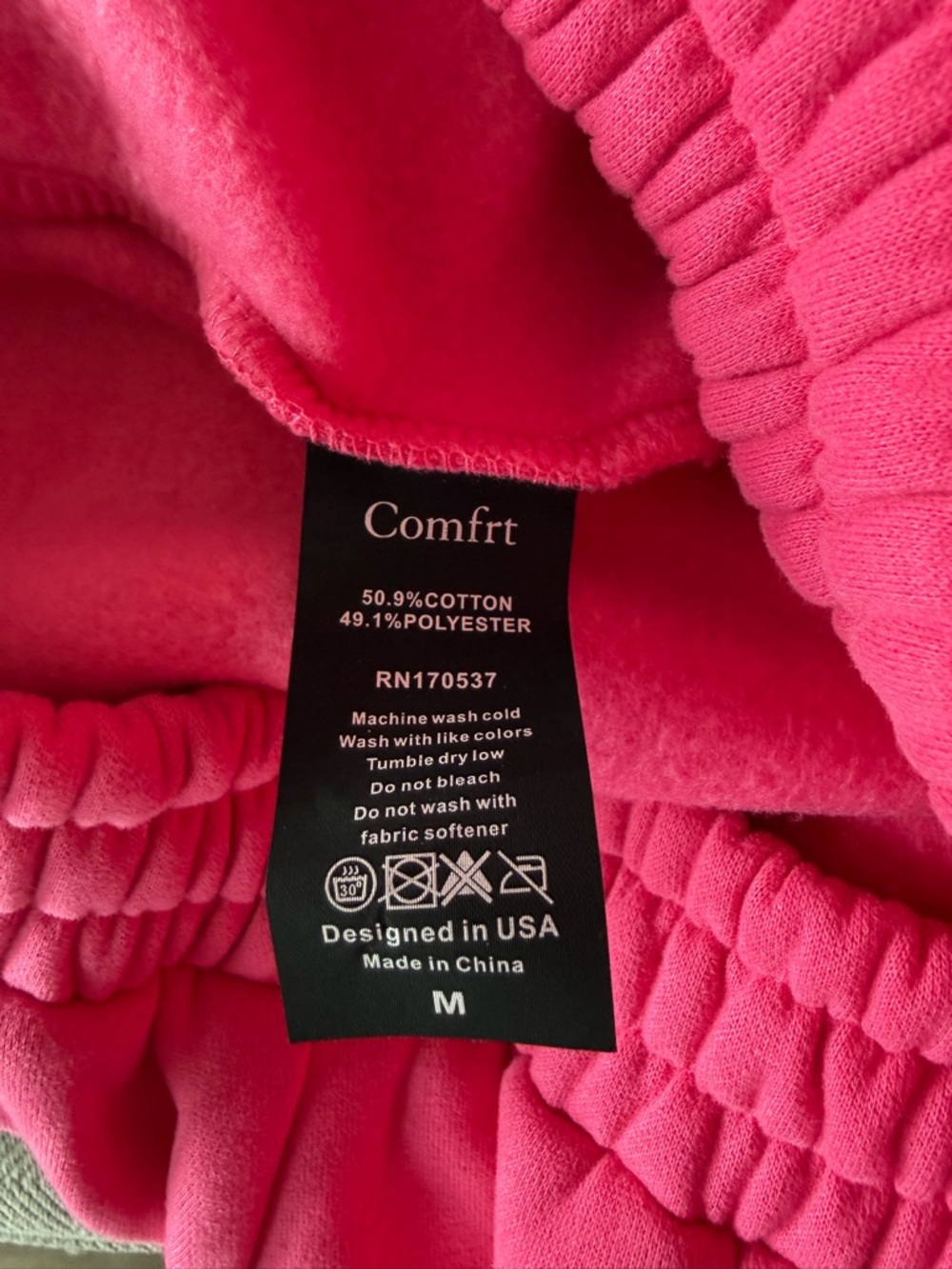 Comfrt Airplane Mode Travel Sweatpants Jogger w Pockets Wlastic Waist Hot Pink M - Picture 7 of 12